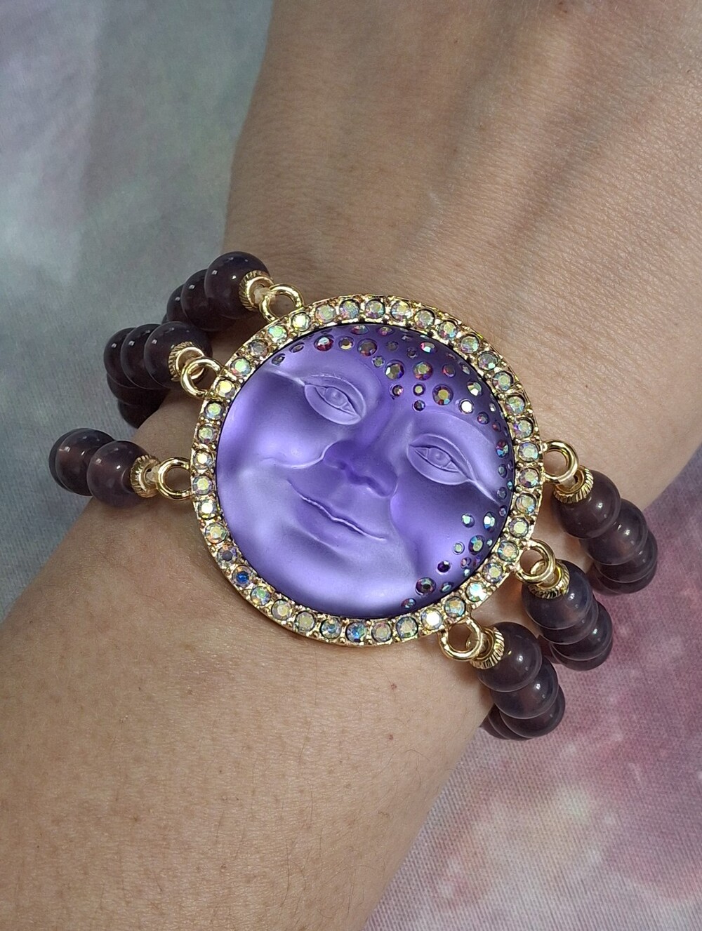 Kirks Folly Purple Moon Face Bracelet